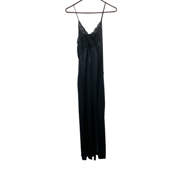 Vintage 1960s Gilead 6996 Black Nylon Long Robe Nightgown Set Size Small - Picture 5 of 8